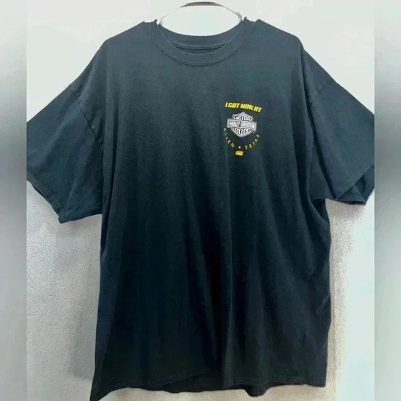 Harley Davidson Black Gold Allen, Texas Tee Rare print front back graffics - Picture 2 of 4